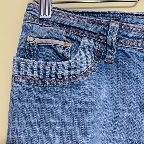 575 Denim Blue Denim Bootcut Distressed Ripped Frayed Low-rise 5 Pocket Jeans 28 - Picture 8 of 17